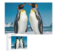 Happy Penguins Jigsaw Puzzle 1000 PCS Challenging Fun Puzzles Wooden Jigsaw Puzzles for Adults Families