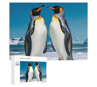 Happy Penguins Jigsaw Puzzle 500 PCS Challenging Fun Puzzles Wooden Jigsaw Puzzles for Adults Families