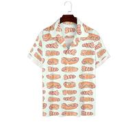 Happy Penis Dick Sweet Bacon Wrapped Men's Hawaiian Shirts Short Sleeve Guayabera Shirts Casual Beach Shirt Tops 2XL