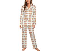 Happy Penis Dick Sweet Bacon Wrapped Womens Pyjamas Set Long Sleeve Pjs Sets Pajama Sets Sleepwear Loungewear M