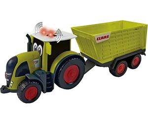 Happy People L&S 34541 Claas Kids Axion 870 Tractor and Trailer Cargos 750 with Light and Sound Green