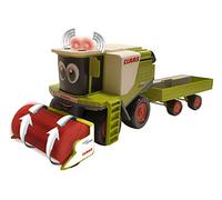 Happy People L&S 34542 Claas Kids Lexion 780 Combine Harvester + Cutter Trailer with Light and Sound, Green