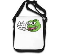 Happy Pepe The Frog Be Nice Man Shoulder Bag White