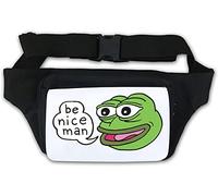 Happy Pepe The Frog Be Nice Man Waist Bag Fanny Pack White