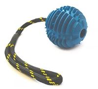 *NEW* HAPPYPET ATOMIC GALACTIC TOUGH DURABLE DOG PUPPY BALL ON ROPE TOY 2.5" (ATOMIC ROPE BALL 57654)