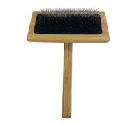 Happy Pet Bamboo Slicker Brush for Dogs & Cats Comfortable Grip Long Short Hair Gentle Deshedding Massaging Grooming Comb for All Coat Types - Large