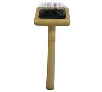 Happy Pet Bamboo Slicker Brush for Dogs & Cats Comfortable Grip Long Short Hair Gentle Deshedding Massaging Grooming Comb for All Coat Types - Small