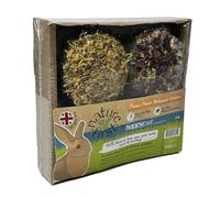 Happy Pet Botanical Topped Cookies for Small Animals 100% Natural High Fibre Healthy Snacking Treats for Rabbits, Guinea Pigs and Hamsters - 4 Pack