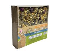 Happy Pet Edible Flower Foraging Tray for Small Animals 100% Natural Feed Non Toxic Healthy Snacking Gnawing for Rabbits, Guinea Pigs and Hamsters