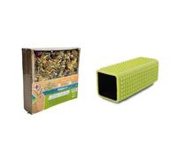 Happy Pet Edible Flower Foraging Tray & Groom Pet Hair Eraser - Natural Small Animal Treat and Pet Fur Remover Tool