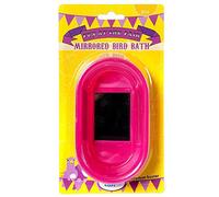 Happy Pet Fun At The Fair Mirrored Bird Bath Durable Reflective Easy Clean Lightweight Indoor Cleaning Container Basin for Caged Parrots Cockatiels