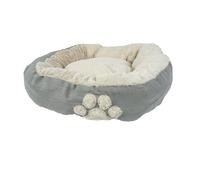 Happy Pet Hugs Round Dog Bed in Dove Grey Non Slip Soft Plush Comfortable Sleeping Pad Durable Indoor Machine Washable Mattress for All Breeds 24"