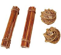 HAPPYPET Nature First Willow Value Pack - 2 Willow Sticks & 2 Willow Balls - Suitable for Small Animals