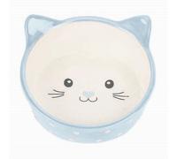 Happy Pet Polka Dot Cat Bowl - Blue and White