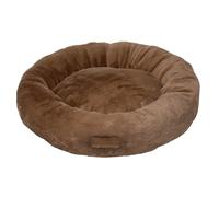 Happy Pet Round Teddy Bed for Pets in Mink with Soft Silicone Fill Cozy Machine Washable Lounger Eco Friendly Spacious Mattress - 75 x 75 x 25cm