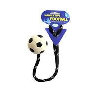 Happy Pet Soccer Rope Ball Dog Toy Strong Tough Fun Interactive Chewing Outdoor Playing Catch Fetch Lightweight Tugging Pulling for All Breeds 2.5"