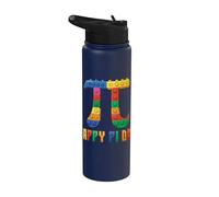 Happy Pi Day Pi Symbol Pi Brick Pi Blocks Kids Brick Builder Stainless Steel Insulated Water Bottle