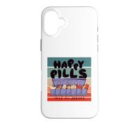 Happy pills cat humor weekly pill organizer cute cats funny Case for iPhone 16 Plus