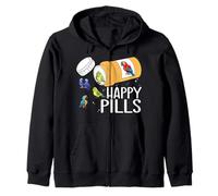 Happy Pills Parrot Bird Lover Zip Hoodie