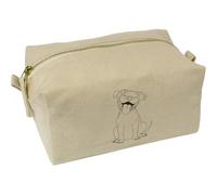 'Happy Pit Bull Terrier' Canvas Wash Bag/Makeup Case (CS00043789)