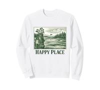 Happy Place Golf Retro Vintage Course Golfers Man Cave Gift Sweatshirt
