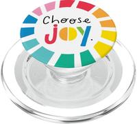 Happy Place Inspirational Choose Joy Rainbow Burst PopSockets PopGrip for MagSafe