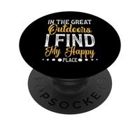 Happy Place Outdoors Camping Hikings Trails Camper Men Women PopSockets Adhesive PopGrip