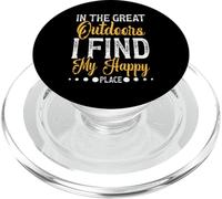 Happy Place Outdoors Camping Hikings Trails Camper Men Women PopSockets PopGrip for MagSafe