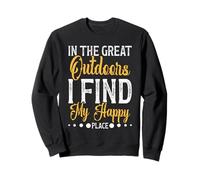 Happy Place Outdoors Camping Hikings Trails Camper Men Women Sweatshirt