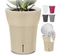 Happy Plants Orchid Pot D 14.7 cm Flower Pot with Integrated Water Level Indicator, Self-Watering Flower Pot with Wick, Self-Watering System for Orchids - Canvas, 2 Litres