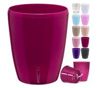 Happy Plants Orchid Pot D 16.7 cm Flower Pot with Integrated Water Level Indicator, Self-Watering Flower Pot with Wick, Self-Watering System for Orchids - Cherry 3.3 Litres