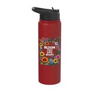 Happy Pollinator Garden Bloom Where Life Begins Stainless Steel Insulated Water Bottle