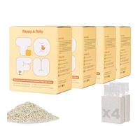 Happy & Polly Tofu Cat Litter - Fast Clumping, Flushable, Ultra Absorbent, Low Tracking, 100% Natural Raw Materials with Coconut Charcoal - 10kg