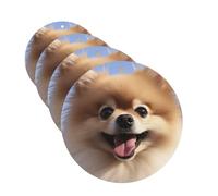 Happy pomeranian Car Air Freshener Cards Set of 4 Pieces Long Lasting Hanging Scented Cards Auto Aromatherapy Tablets Personalized Car Fresheners Gifts for Men Women - Lavender Scent