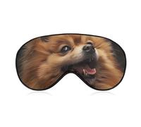 Happy Pomeranian Dog Comfortable Sleep Eye Mask Soft Covers for Sleeping with Adjustable Strap