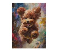 Happy Poodle Painting -1 Themed Jigsaw Puzzle for Adults, 500 PCS