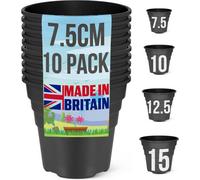Happy Pots 7.5Cm Gloss Terracotta Plastic Plant Pots Pack Of 10 Reusable Uv Resistant Heavy Duty Indoor And Outdoor Pots Made In U