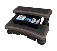 Happy Premium Hot Tub Steps with Storage Drawers for Chemicals Grey Black Brown (Brown)