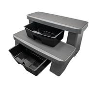 Happy Premium Hot Tub Steps with Storage Drawers for Chemicals Grey Black Brown (Grey)