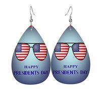 Happy President'S Day Leather Teardrop Earrings Set Drop Earrings Soft and Lightweight Dangle for Women