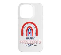 Happy President's Day USA Patriotic Heart Dot Rainbow Fun Case for iPhone 14 Pro