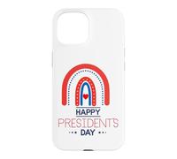 Happy President's Day USA Patriotic Heart Dot Rainbow Fun Case for iPhone 15
