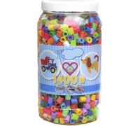 Happy Price Toys Maxi Ironing Beads 8544 Tin with Approx. 1400 Maxi Beads Super Mix All 22 Colours (Solid Pastel Neon Mix 43. Made in EU