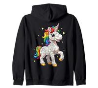 Happy Pride Month Brick Builder Squad Rainbow Unicorn Zip Hoodie
