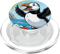 Happy Puffin Bird PopSockets PopGrip for MagSafe