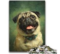 Happy Pug 1000 Piece Jigsaw Puzzle for Adults And Teenagers,Help The Brain Exercise Addictive Toys to Cultivate Patience Suitable for Couples (38X52cm)