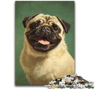 Happy Pug Puzzles for Teenagers 1000 Pieces,Help The Brain Exercise Addictive Toys to Cultivate Patience Great Gift (38x52cm)