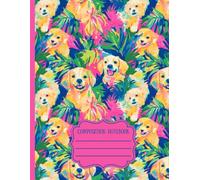 Happy Puppies Girly Composition Notebook: 8.5X11 Inches 100 College Ruled Pages