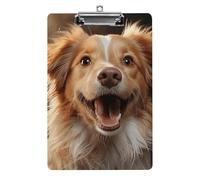 Happy Puppy Clipboard 8.5×12.5 Inch Acrylic Clip Board with Metal Clip A4 Letter Size Decorative Clipboard Cute Hanging Clipboards for Office, Teacher, Nurse, Doctor,