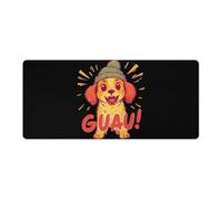 Happy Puppy in Knitted Hat Gaming Mouse Pad Computer Laptop Desk Mat Rubber Base Large Mousepad